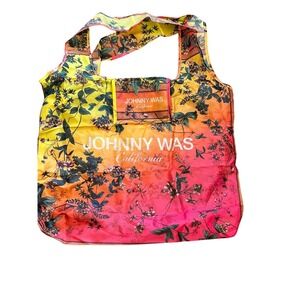 Johnny Was California Floral Print Packable Reusable Shopping Tote Bag‎